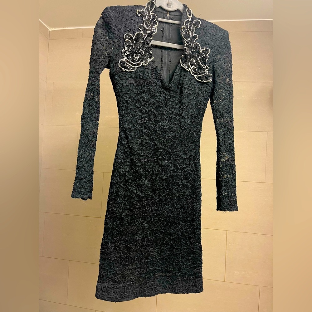 Vintage Sheer Sleeve Evening Dress
